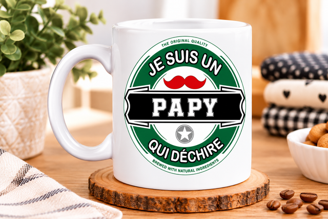 Mug Papy Qui Déchire – Une Idée Cadeau Originale, Drôle et Pleine de Tendresse pour un Super Grand-Père