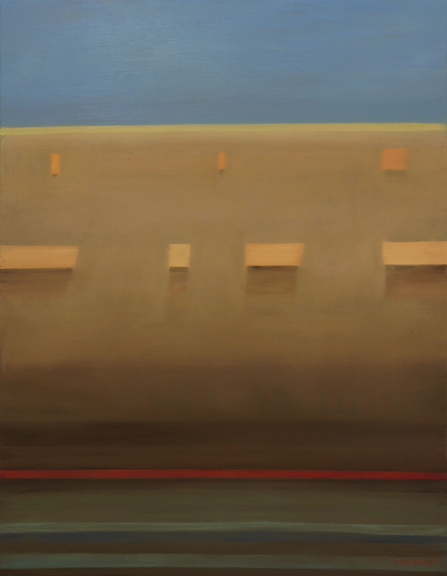 Pejzaż supermatyczny. Fields 80x60 olej 2023 oprawiony