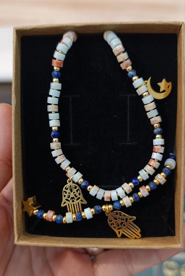 Conjunto jaspe y lapislázuli 