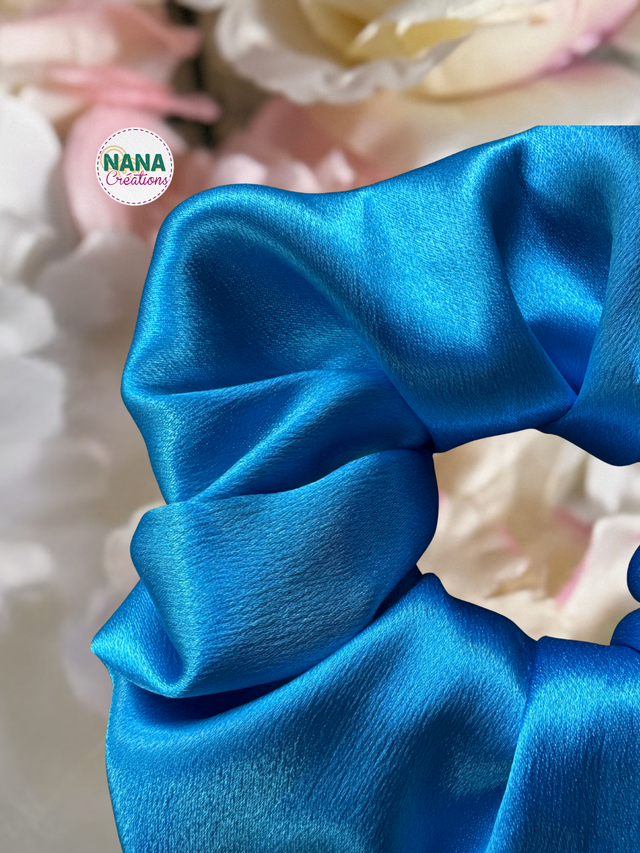 Chouchou Satin - Ciel – Fait main