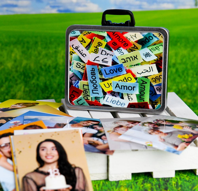 00-A Cofanetto vintage con 100 foto 7x10