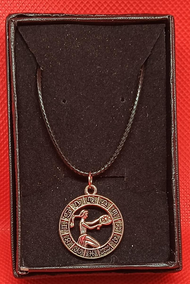 Tibetan Silver Virgo Horoscope Pendant Necklace.