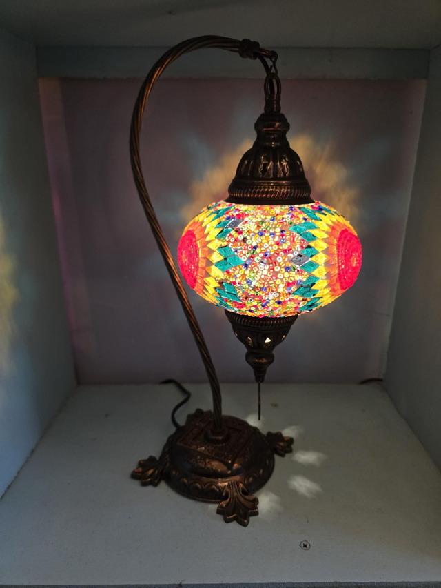 Large Mosaic Swanneck Table Lamp