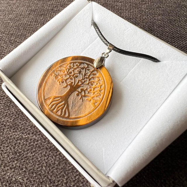 Pendentif Arbre de Vie Œil de Tigre 