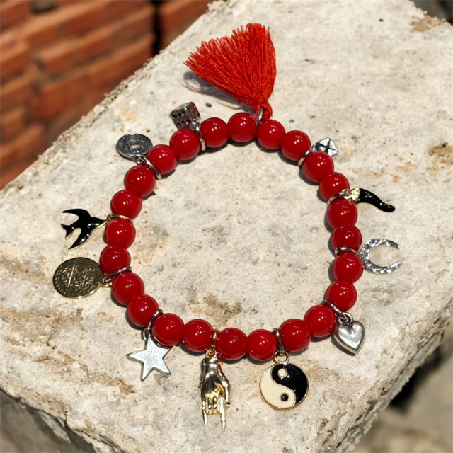 Bracciale multicharms rosso 26NG-8