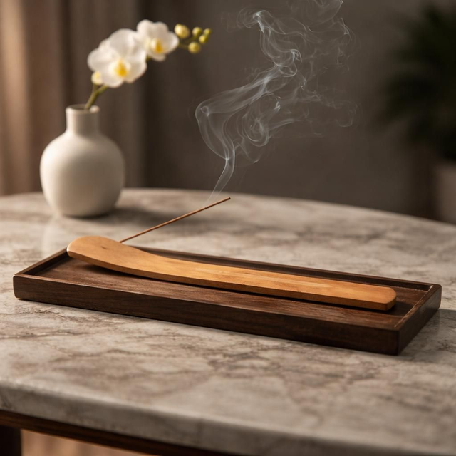 "Boisé" - Porte-encens tige - Bois