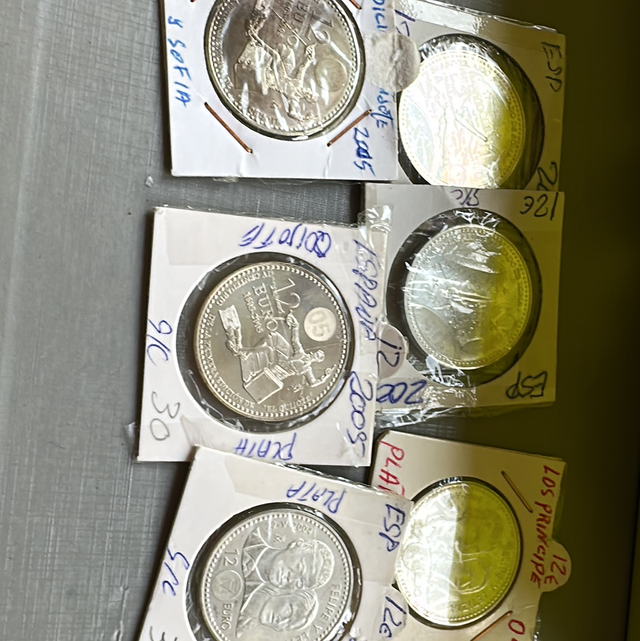 6 monedas de plata 12€