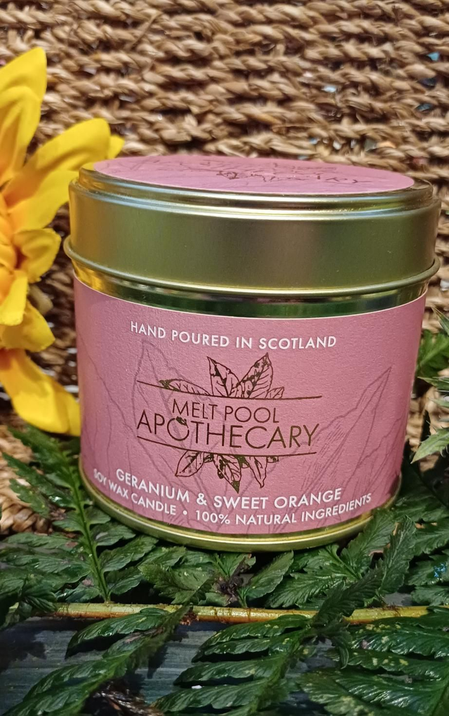 Geranium &amp; Sweet Orange Candle 