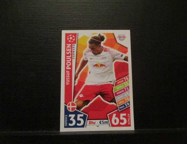 Yussuf Poulsen - UEFA Champions League Match Attax 2017/18 Original Trading Card #88