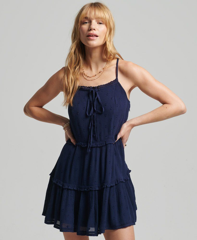 B496P016 - SUPERDRY Abito Vintage  fatto a canotta in pizzo sangallo