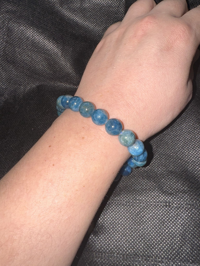Bracelet en Apatite 10 mm - Bien-être, Protection et Équilibre Émotionnel