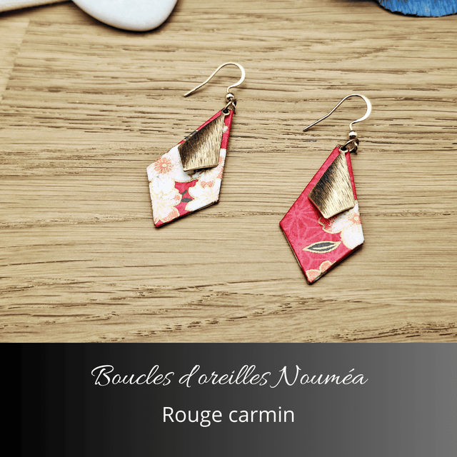Boucles d'oreilles Nouméa - Rouge carmin