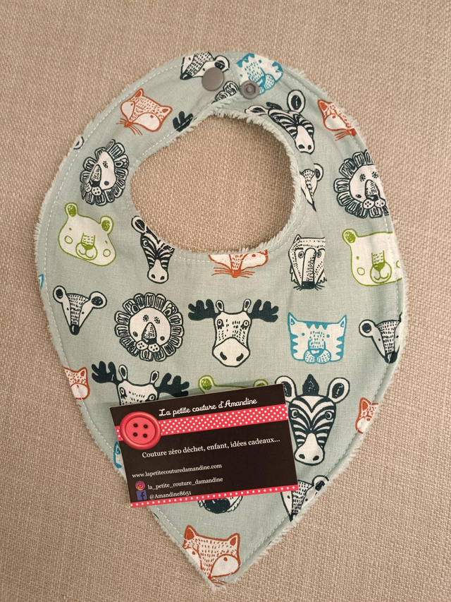 Bavoir bandana tête animaux 
