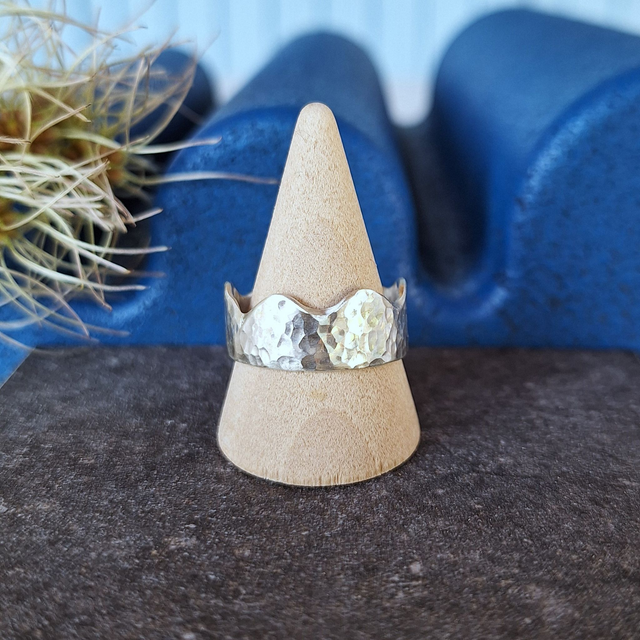 La Vague bague argent martelé unique