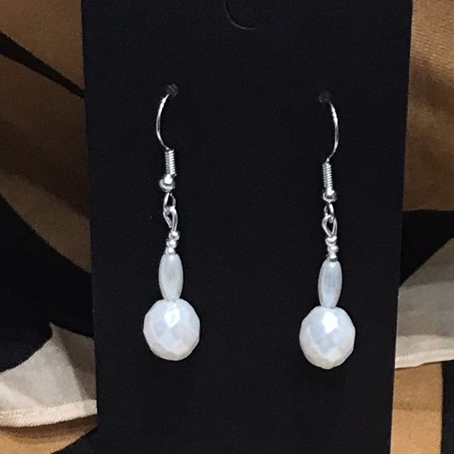 White Dangling Earrings- WDE17