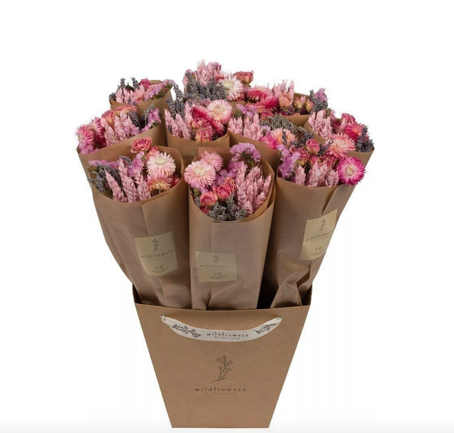 Bouquet de fleurs séchées rose