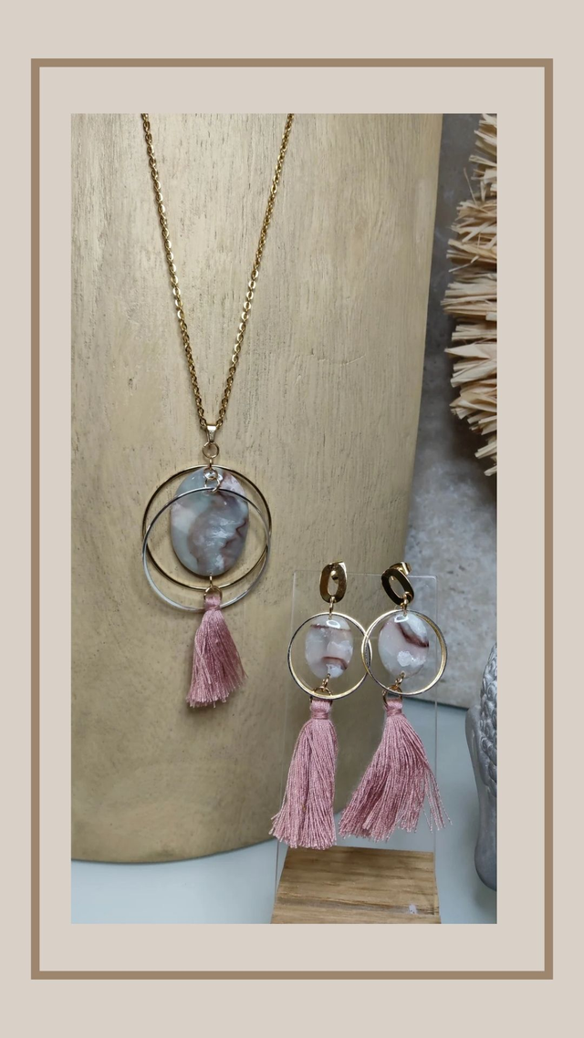 Parure&quot; la naturelle&quot;pompon 