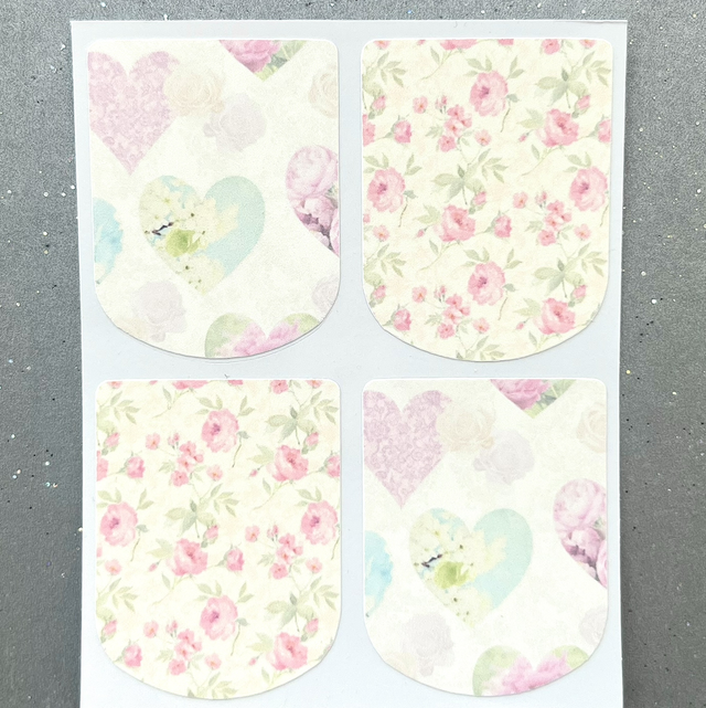 Shabby Chic Floral Stickers (Set of 4) Yellow