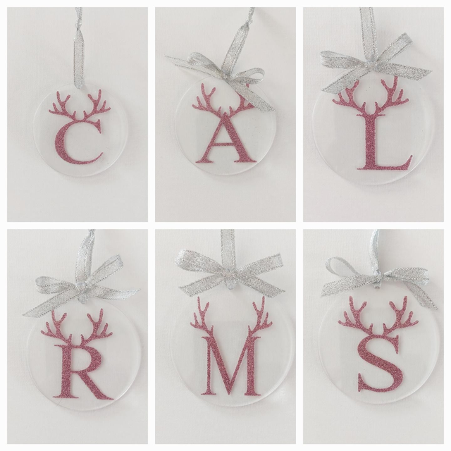 Suspension Noël rose