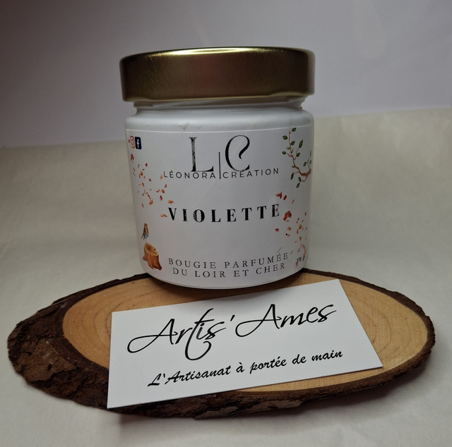 Bougie parfumée blanc or Violette