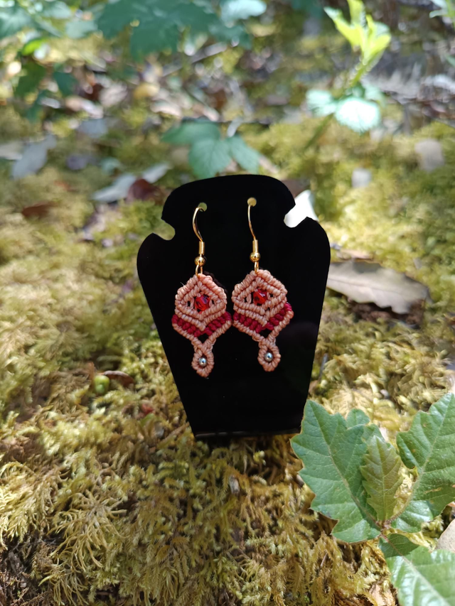 Boucle d oreille orange et rouge 