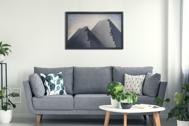 „Górscy Bracia” – Drewniany Obraz z Motywem Gór