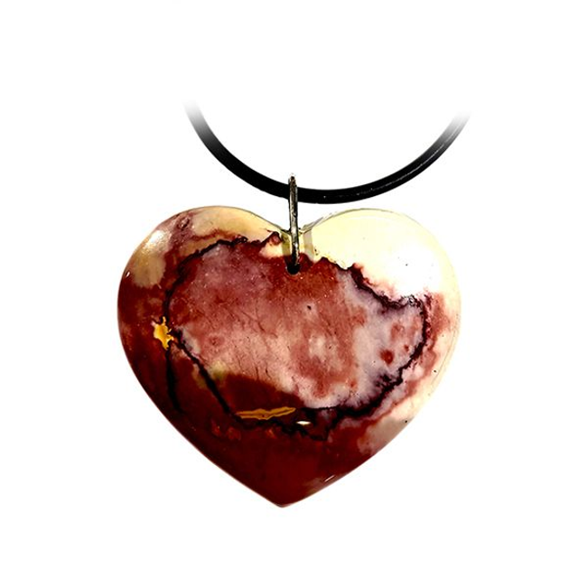 Ciondolo a forma di cuore in moachite naturale modello cbsc55