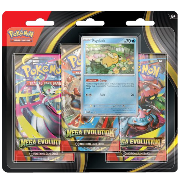 Pokémon TCG: Mega Evolution 3-Pack Blister (Psyduck) ENGLISH