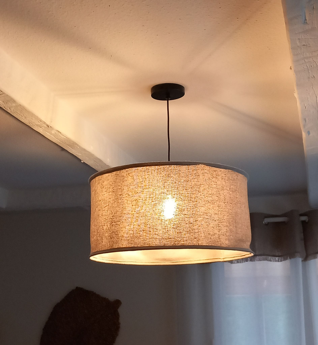 Abat-jour pour suspension en chanvre uni - plafonnier diamètre 55 cm