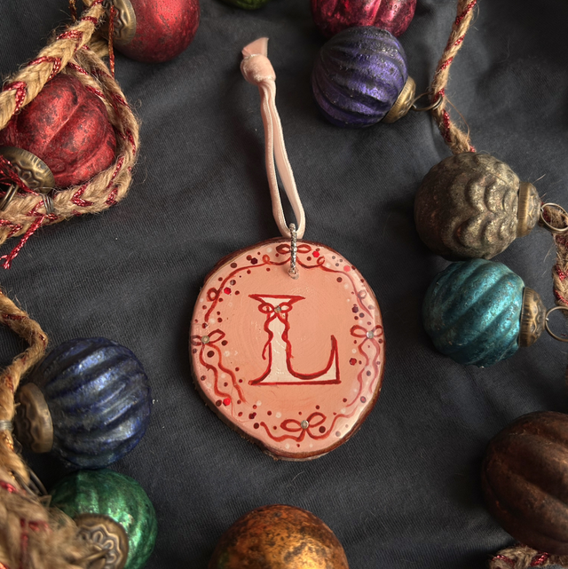 PRE ORDER - Custom Initial Christmas Decoration - Hand Painted