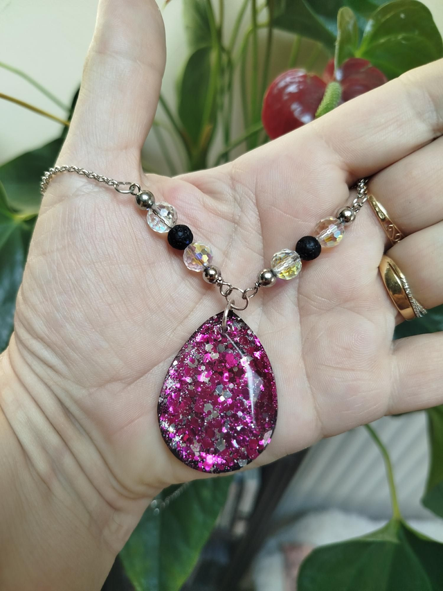 Goutte d’Éclat Fuchsia et Argent