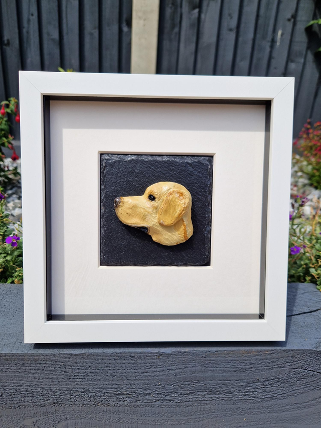 Labrador head profile box frame 8" x 8"