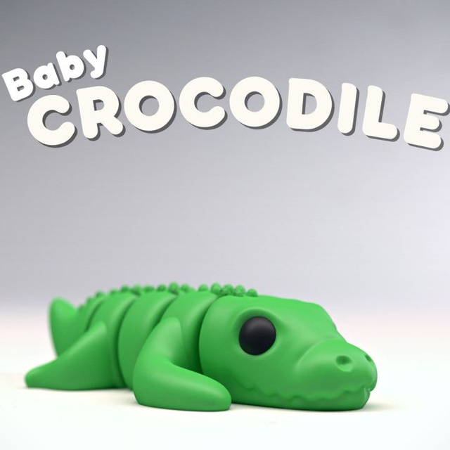 Crocodile Articulated flexible Autistic Toy 3D Printed Gift Wiggle Cute Animal