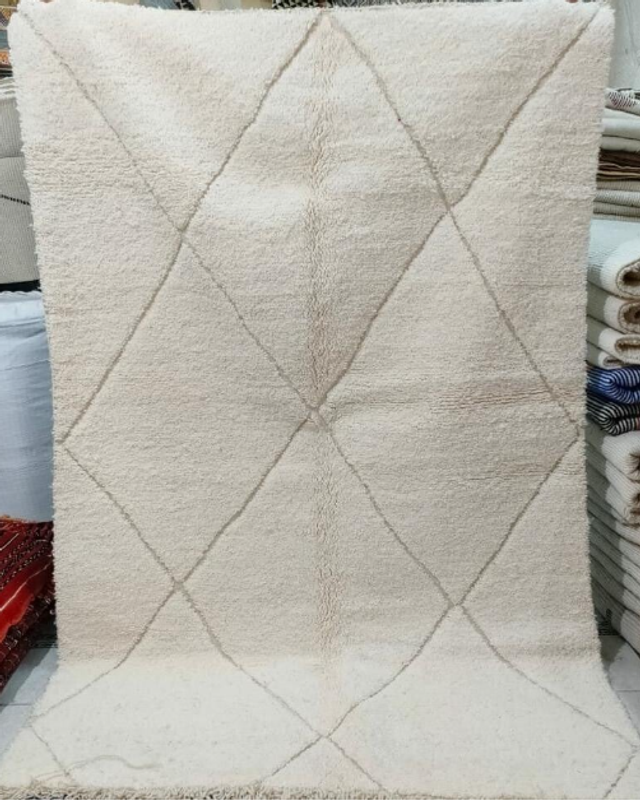 Handgemaakt Tapijt wit/zwart