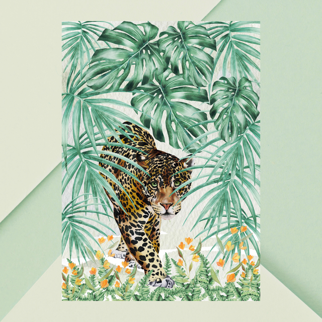 Impression Jaguar Rôdant dans la Jungle - Décoration Murale Sauvage / Jaguar Roaming in the Jungle Print - Wild Wall Decor