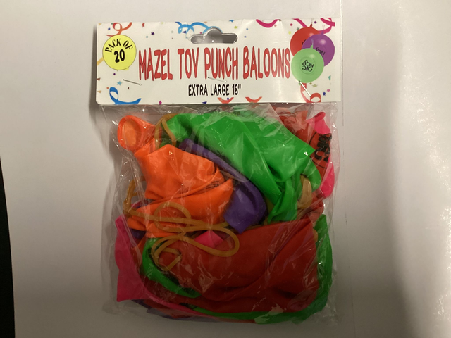 Mazel Tov Punch Balloons Assorted (20pc)