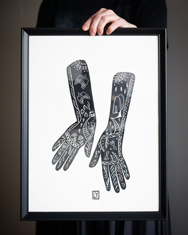 Embroidered 9 - print A3