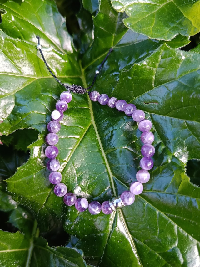 Bracelet ajustable KéLYAN en Améthyste Chevron – Homme