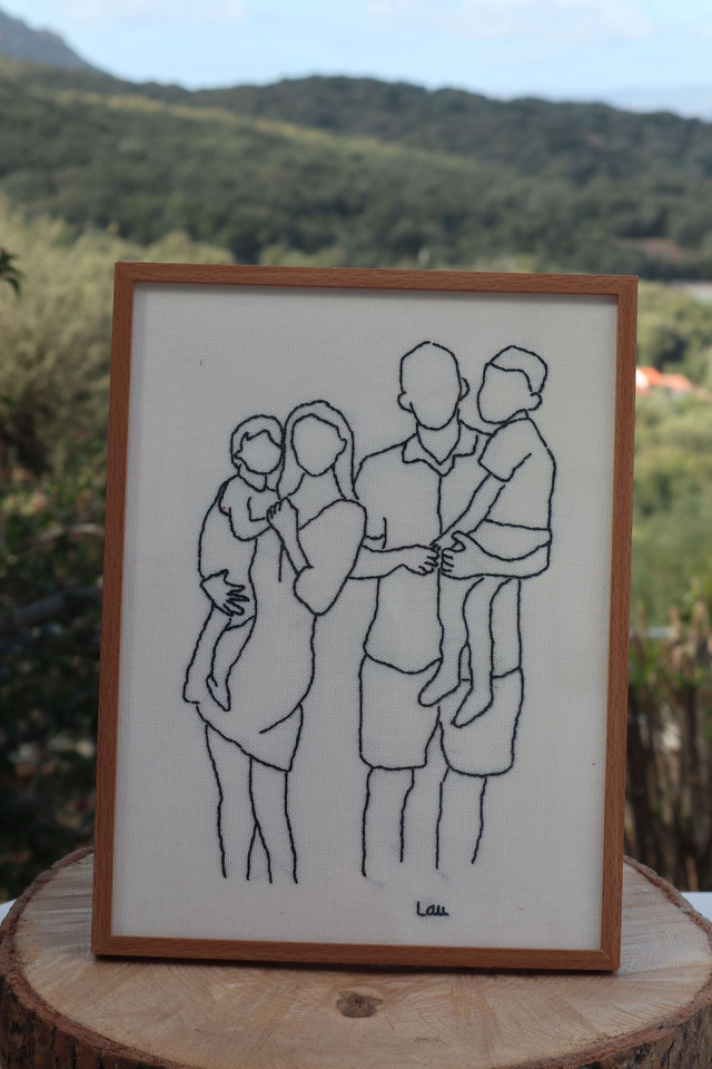 Portrait brodé personnalisé - grand format