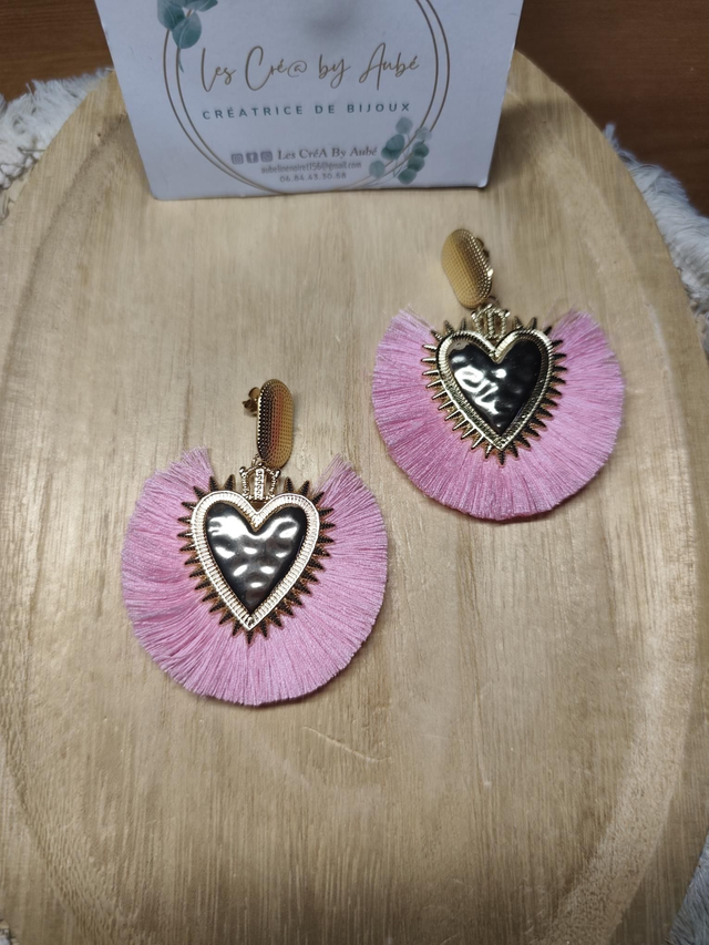 BO BOHEME COEUR GOLD/ POMPONS ROSE 0001033