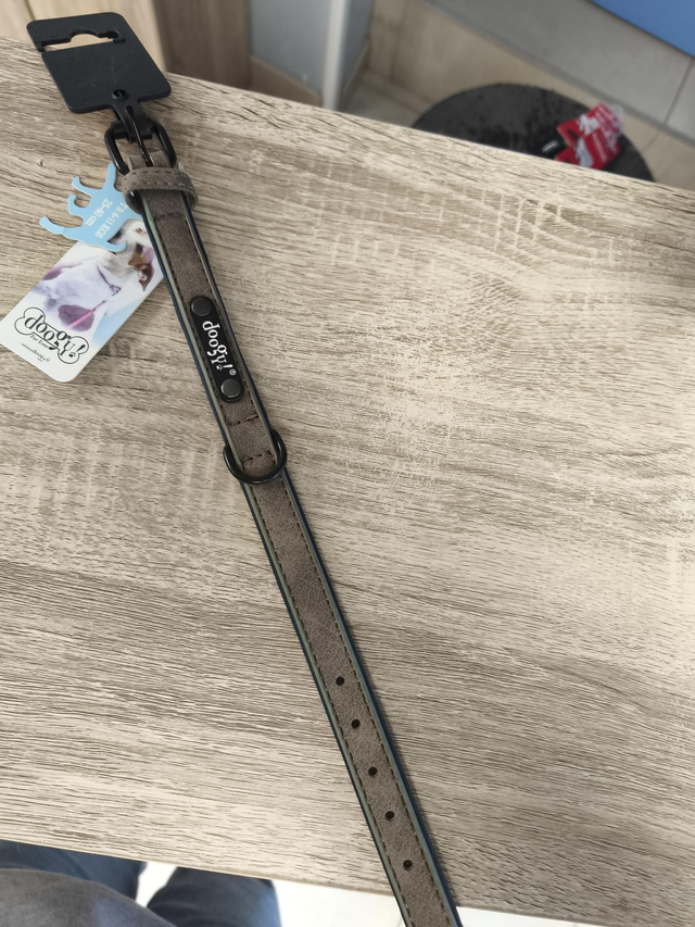 Collier simili sweet taupe 15mm x 30cm