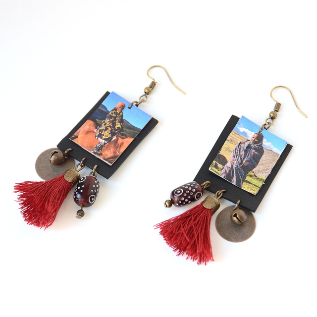 BO &quot;Création&quot; Portraits - CHAMBRE à AIR, CARTON et PAPIER RECYCLÉES - Portraits Africains - Pièces Uniques