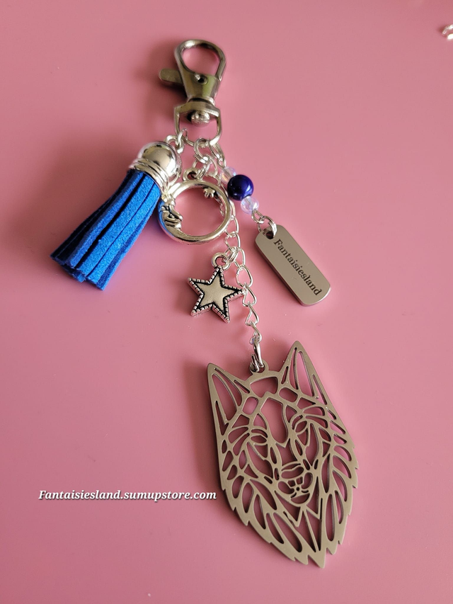 Bijou de sac argenté - Le loup