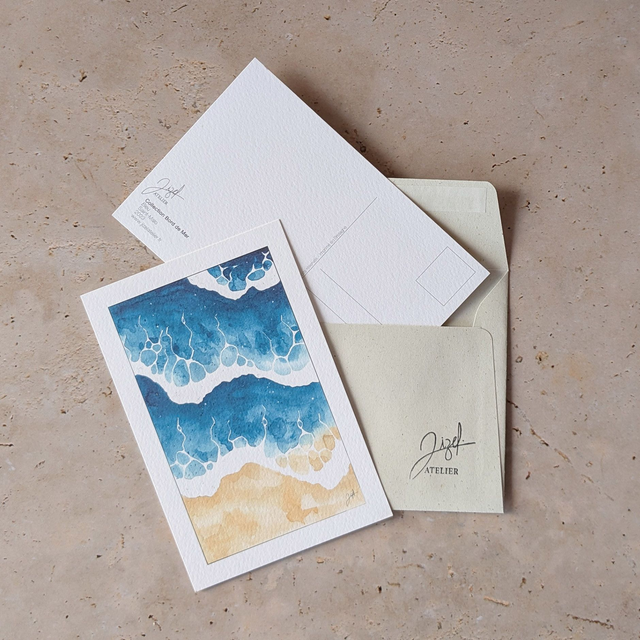 Carte postale - Bord de Mer - Bleu