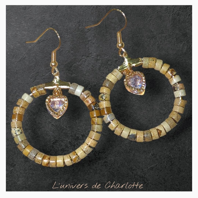 Boucles d'oreilles "Jaspe paysage" BO-179