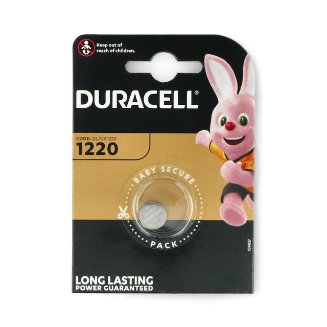 Duracell DL1220 Lithium Coin Cell Battery CR1220 3V