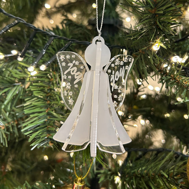 2 x Angel Joy Baubles (Frosted)