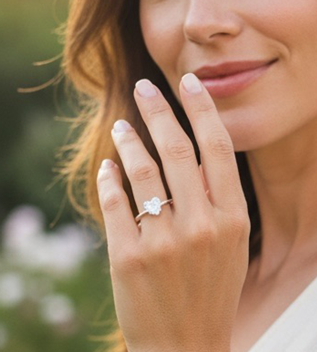 Bague cœur solitaire