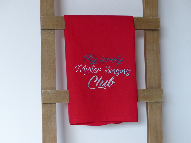 Geschirrtuch rot „My Lovley Mister Singing Cub“