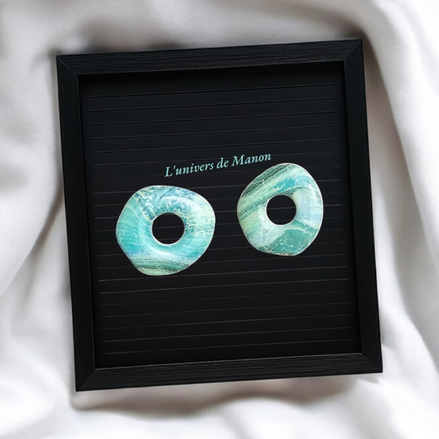 2 Pampilles marbré (créoles interchangeables) 